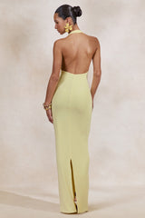Delisse | Lemon Asymmetric-Neck Maxi Dress