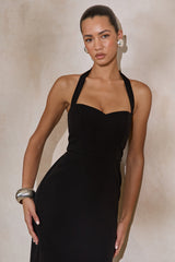Heloira | Black Sweetheart-Neck Maxi Dress